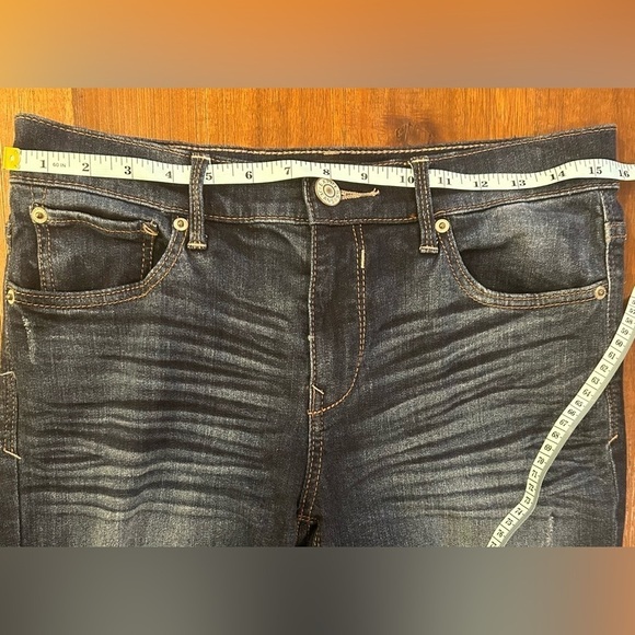 Express Mia Mid-Rise Boot Cut Jeans with frayed hem. Size 6R - Picture 10 of 11